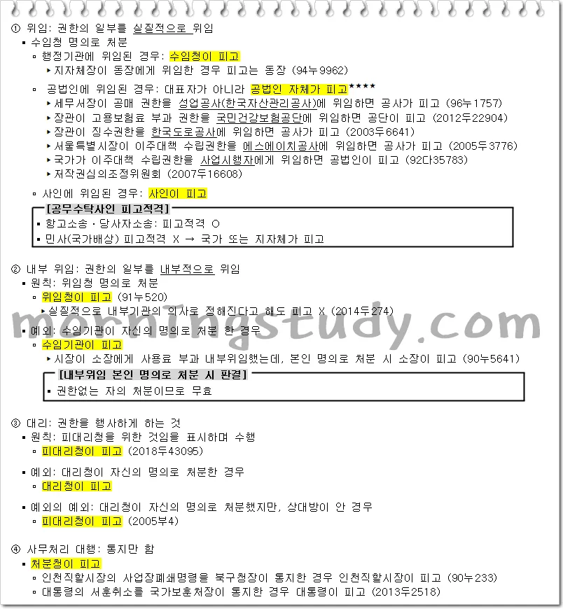 위임 피고 암기