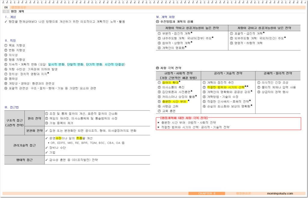 공무원 행정학 행정 개혁