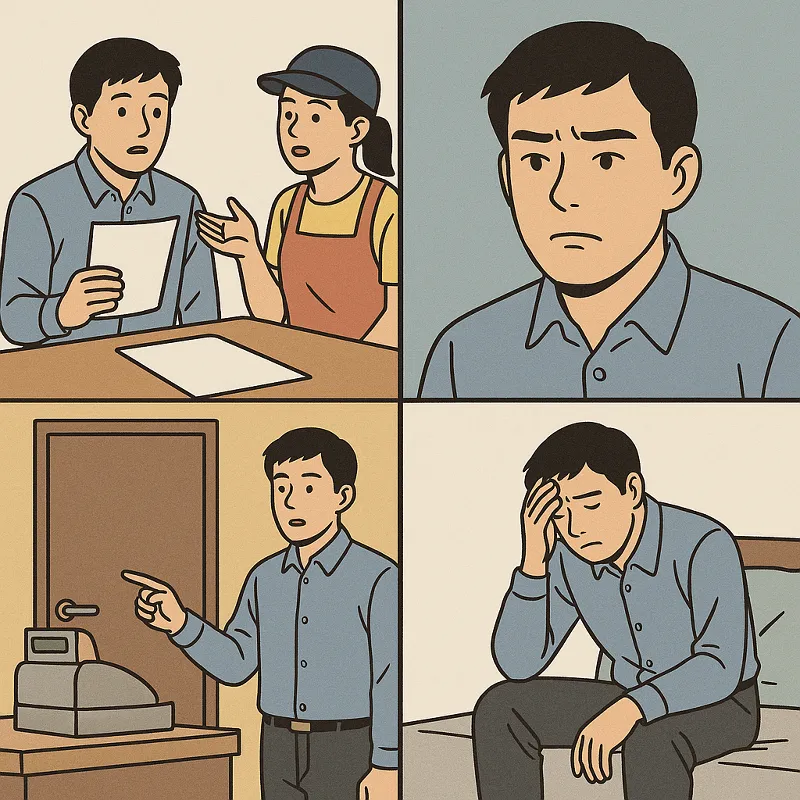 월급 밀리고 계약사도 없을 때
