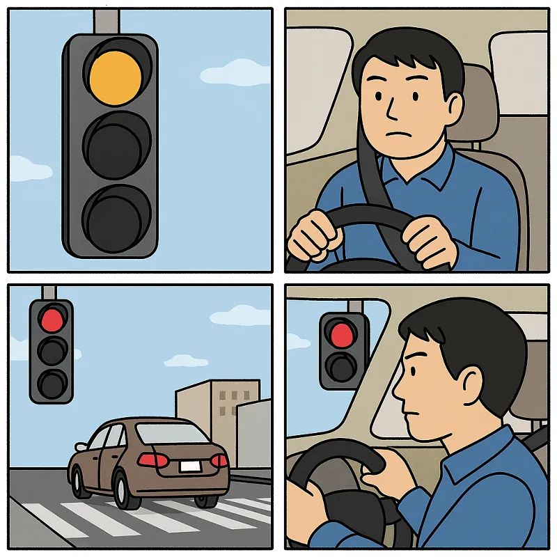 주황불 진입 빨간불로 바뀐다면